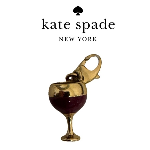 KATE SPADE WINE GOBLET CHARM LARABEE GLASS CHEERS HOW CHARMING NO BRACELET - Picture 5 of 7